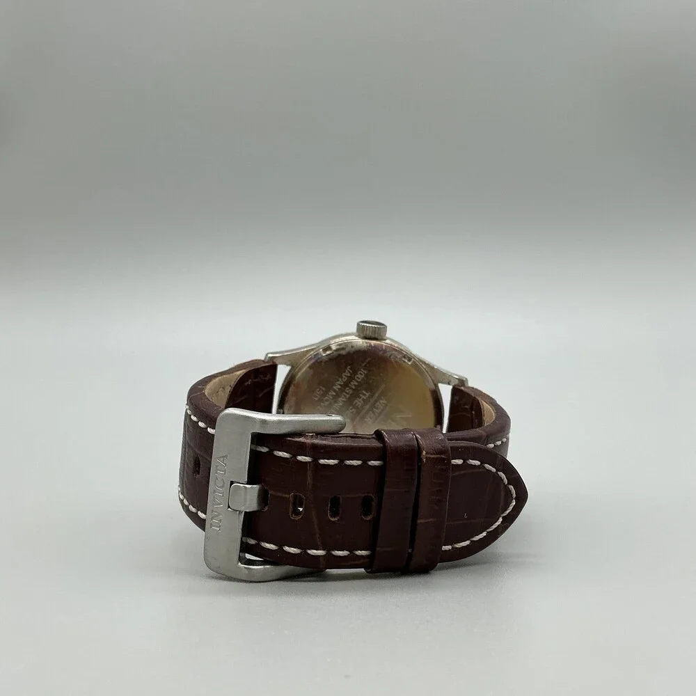 Nixon Sentry Mens Watch 42mm Black Dial Stainless Leather Day Date New Battery